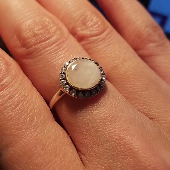 Quartz, CZ gold plated ring - Picture 2 of 3